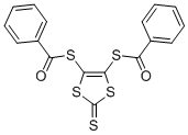 structure of CAS# 68494-08-6, 4,5-Bis(Benzoylthio)-1,3-Dithiole-2-Thione;S-[[5-(Benzoylsulfanyl)-2-Thioxo-1,3-Dithiol-4-Yl]] Benzenecarbothioate;Benzenecarbothioic Acid S-[[5-[(Oxo-Phenylmethyl)Thio]-2-Thioxo-1,3-Dithiol-4-Yl]] Ester;Thiobenzoic Acid S-[[5-(Benzoylthio)-2-Thioxo-1,3-Dithiol-4-Yl]] Ester