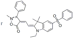 CAS#: 68516-61-0， 4-[[1-Ethyl-1,3-Dihydro-3,3-Dimethyl-5-(Phenylsulphonyl)-2H-Indol-2-Ylidene]Ethylidene]-4,5-Dihydro-2-Methyl-5-Oxo-3-Phenylisoxazolium Iodide