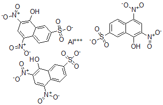 CAS 登录号:68698-86-2, 8-羟基-5,7-二硝基-2-萘磺酸铝盐