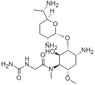 CAS#: 68743-80-6， 2-Amino-5-[[[(Aminocarbonyl)Amino]Acetyl]Methylamino]-1-O-(2,6-Diamino-2,3,4,6,7-Pentadeoxy-beta-L-Lyxo-Heptopyranosyl)-4-O-Methyl-2,3,5-Trideoxy-D-Allo-Inositol
