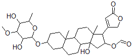 CAS#: 6875-10-1， 3beta-[(3-O-Methyl-6-Deoxy-D-Galactopyranosyl)Oxy]-16beta-(Formyloxy)-14-Hydroxy-5beta-Card-20(22)-Enolide