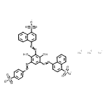 CAS#: 68877-39-4， Trisodium 4,4'-({2,4-dihydroxy-5-[(4-sulfonatophenyl)diazenyl]-1,3-phenylene}di-2,1-diazenediyl)di(1-naphthalenesulfonate)