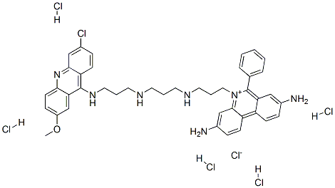CAS#: 68942-32-5， 3,8-Diamino-5-[3-[[3-[[3-[(6-Chloro-2-Methoxyacridin-9-Yl)Amino]Propyl]Amino]Propyl]Amino]Propyl]-6-Phenylphenanthridinium Chloride Pentahydrochloride