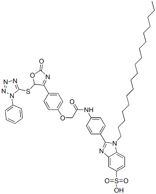 CAS#: 68978-46-1， 2-[4-[[[4-[2,5-Dihydro-2-Oxo-5-[(1-Phenyl-1H-Tetrazol-5-Yl)Thio]-4-Oxazolyl]Phenoxy]Acetyl]Amino]Phenyl]-1-Octadecyl-1H-Benzimidazole-5-Sulphonic Acid