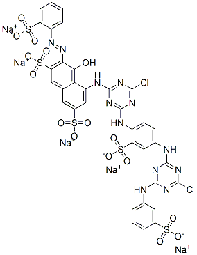 CAS#: 68991-99-1， 5-[[4-Chloro-6-[[4-[[4-Chloro-6-[(3-Sulfophenyl)Amino]-1,3,5-Triazin-2-Yl]Amino]-2-Sulfophenyl]Amino]-1,3,5-Triazin-2-Yl]Amino]-4-Hydroxy-3-[(2-Sulfophenyl)Azo]-2,7-Naphthalenedisulfonic Acid Pentasodium Salt