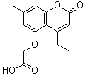 structure of CAS# 690681-33-5, [(4-Ethyl-7-methyl-2-oxo-2H-chromen-5-yl)oxy]acetic acid;(4-Ethyl-7-methyl-2-oxo-2H-chromen-5-yloxy)-acetic acid;[(4-ethyl-7-methyl-2-oxo-2H-chromen-5-yl)oxy]acetic acid;[(4-Ethyl-7-methyl-2-oxo-2H-chromen-5-yl)oxy]-acetic acid