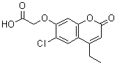 structure of CAS# 690682-01-0, [(6-Chloro-4-ethyl-2-oxo-2H-chromen-7-yl)oxy]acetic acid;(6-Chloro-4-ethyl-2-oxo-2H-chromen-7-yloxy)-acetic acid;[(6-chloro-4-ethyl-2-oxo-2H-chromen-7-yl)oxy]acetic acid;MFCD03713118