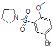 structure of CAS# 691381-10-9, 1-[(5-Bromo-2-Methoxyphenyl)Sulfonyl]-Pyrrolidine;N-Pyrrolidinyl  5-Bromo-2-Methoxybenzenesulfonamide;1-(5-BROMO-2-METHOXYBENZENESULPHONYL)PYRROLIDINE;4-Bromo-2-(Pyrrolidin-1-Ylsulphonyl)Anisole 95%