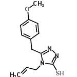 structure of CAS# 69198-37-4, 4-Allyl-5-(4-methoxybenzyl)-2,4-dihydro-3H-1,2,4-triazole-3-thione;4-Allyl-5-(4-methoxy-benzyl)-4H-[1,2,4]triazole-3-thiol;4-allyl-5<wbr>-(4-metho<wbr>xybenzyl)<wbr>-4H-1,2,4<wbr>-triazol-<wbr>3-yl hydr<wbr>osulfide;5-(4-meth<wbr>oxybenzyl<wbr>)-4-(prop<wbr>-2-en-1-y<wbr>l)-4H-1,2<wbr>,4-triazo<wbr>le-3-thiol