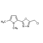 结构式 CAS# 696604-68-9, 2-(氯甲基)-5-(1,5-二甲基-1H-吡咯-2-基)-1,3,4-恶二唑