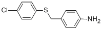 structure of CAS# 6969-14-8, 4-([(4-Chlorophenyl)Sulfanyl]Methyl)Phenylamine;4-[[(4-Chlorophenyl)Thio]Methyl]Aniline;[4-[[(4-Chlorophenyl)Thio]Methyl]Phenyl]Amine;4-13-00-01774 (Beilstein Handbook Reference)