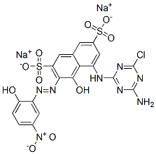 CAS#: 69723-86-0， Disodium 5-[(4-Amino-6-Chloro-1,3,5-Triazin-2-Yl)Amino]-4-Hydroxy-3-[(2-Hydroxy-5-Nitrophenyl)Azo]Naphthalene-2,7-Disulphonate