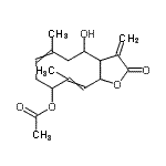 CAS#: 69745-81-9， 4-Hydroxy-6,10-dimethyl-3-methylene-2-oxo-2,3,3a,4,5,8,9,11a-octahydrocyclodeca[b]furan-9-yl acetate
