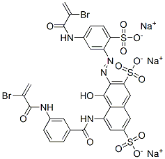 CAS#: 70210-01-4， Trisodium 5-[[3-[(2-Bromo-1-Oxoallyl)Amino]Benzoyl]Amino]-3-[[5-[(2-Bromo-1-Oxoallyl)Amino]-2-Sulphonatophenyl]Azo]-4-Hydroxynaphthalene-2,7-Disulphonate
