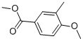 structure of CAS# 70347-04-5, 4-Methoxy-3-Methyl-Benzoic Acid Methyl Ester;BENZOIC ACID, 4-METHOXY-3-METHYL-, METHYL ESTER;METHYL 4-METHOXY-3-METHYLBENZOATE
