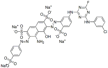 CAS#: 70528-89-1， Tetrasodium 4-Amino-6-[[5-[[4-[(3-Chlorophenyl)Amino]-6-Fluoro-1,3,5-Triazin-2-Yl]Amino]-2-Sulphonatophenyl]Azo]-5-Hydroxy-3-[(4-Sulphonatophenyl)Azo]Naphthalene-2,7-Disulphonate