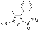 structure of CAS# 70541-99-0, 5-Cyano-4-Methyl-3-Phenyl-2-Thiophenecarboxamide;5-Cyano-4-Methyl-3-Phenyl-Thiophene-2-Carboxamide;5-Cyano-4-Methyl-3-Phenyl-2-Thiophenecarboxamide;Zinc00169562