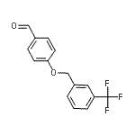 structure of CAS# 70627-18-8, 4-{[3-(Trifluoromethyl)benzyl]oxy}benzaldehyde;4-{[3-(Trifluoromethyl)benzyl]oxy}benzaldehyde;4-{[3-(trifluoromethyl)benzyl]oxy}benzenecarbaldehyde;4-{[3-(trifluoromethyl)phenyl]methoxy}benzaldehyde