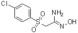 structure of CAS# 70661-64-2, 2-[(4-Chlorophenyl)sulfonyl]-N'-hydroxyethanimidamide;(1E)-2-[(4-chlorophenyl)sulfonyl]-N'-hydroxyethanimidamide;(4-CHLOROPHENYLSULFONYL)ACETAMIDOXIME;(E)-2-((4-chlorophenyl)sulfonyl)-N'-hydroxyacetimidamide