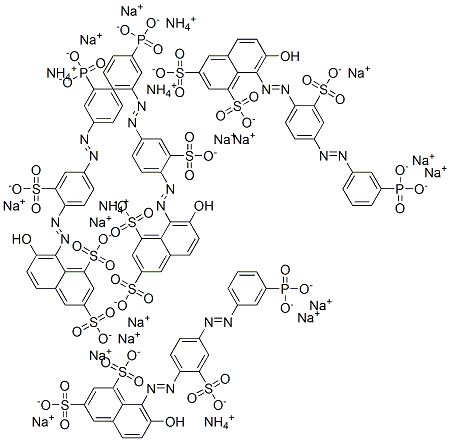 CAS#: 70729-64-5， Ammonium trisodium 7-hydroxy-8-((4-((m-phosphonatophenyl)azo)-2-sulphonatophenyl)azo)naphthalene-1,3-disulphonate