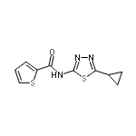 CAS#: 708210-05-3， N-(5-Cyclopropyl-1,3,4-thiadiazol-2-yl)-2-thiophenecarboxamide