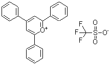 structure of CAS# 70962-62-8, 2,4,6-Triphenylpyrylium trifluoromethanesulfonate;1-(4-Fluorobenzyl)piperazine;2,4,6-triphenyloxin, trifluoromethanesulfonic acid;2,4,6-Triphenylpyrylium trifluoromethanesulphonate, tech