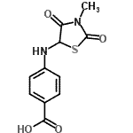 结构式 CAS# 71195-52-3, 4-[(3-甲基-2,4-二氧代-1,3-噻唑烷-5-基)氨基]苯甲酸