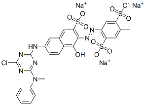 CAS 登录号：71257-86-8， 4-[[6-[[4-氯-6-(甲基苯基氨基)-1,3,5-三嗪-2-基]氨基]-1-羟基-3-磺酸基-2-萘基]偶氮]甲苯-2,5-二磺酸三钠