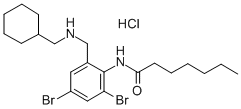 CAS#: 71420-34-3， N-(2,4-Dibromo-6-((Cyclohexylmethylamino)Methyl)Phenyl)-Heptanamide Monohydrochloride