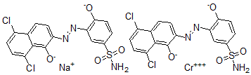 CAS#: 71550-00-0， Bis[3-[(5,8-Dichloro-1-Hydroxy- 2-Naphthalenyl)Azo]-4-Hydroxybenzenesulfonamidato (2-)]-Chromate Sodium
