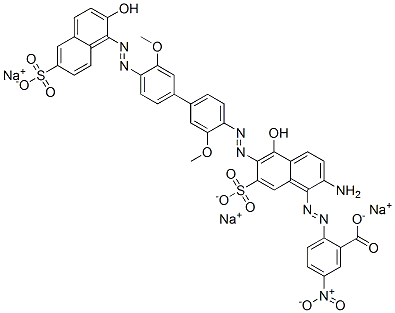 CAS#: 71566-41-1， Trisodium 2-[[2-Amino-5-Hydroxy-6-[[4'-[(2-Hydroxy-6-Sulphonato-1-Naphthyl)Azo]-3,3'-Dimethoxy[1,1'-Biphenyl]-4-Yl]Azo]-7-Sulphonato-1-Naphthyl]Azo]-5-Nitrobenzoate