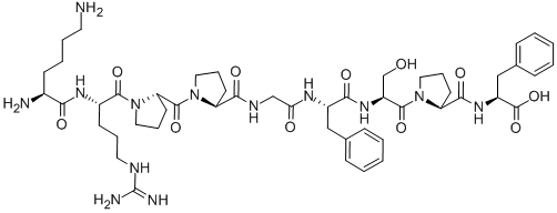 structure of CAS# 71800-36-7, 1-9-Kallidin;(2S)-2-[[(2S)-1-[(2S)-2-[[(2S)-2-[[2-[[(2S)-1-[(2S)-1-[(2S)-2-[[(2S)-2,6-Diaminohexanoyl]Amino]-5-Guanidino-Pentanoyl]Pyrrolidine-2-Carbonyl]Pyrrolidine-2-Carbonyl]Amino]Acetyl]Amino]-3-Phenyl-Propanoyl]Amino]-3-Hydroxy-Propanoyl]Pyrrolidine-2-Carbonyl]Amino]-3-Phenyl-Propanoic Acid;(2S)-2-[[[(2S)-1-[(2S)-2-[[(2S)-2-[[2-[[[(2S)-1-[[(2S)-1-[(2S)-2-[[(2S)-2,6-Diamino-1-Oxohexyl]Amino]-5-Guanidino-1-Oxopentyl]-2-Pyrrolidinyl]-Oxomethyl]-2-Pyrrolidinyl]-Oxomethyl]Amino]-1-Oxoethyl]Amino]-1-Oxo-3-Phenylpropyl]Amino]-3-Hydroxy-1-Oxopropyl]-2-Pyrrolidinyl]-Oxomethyl]Amino]-3-Phenylpropanoic Acid;(2S)-2-[[(2S)-1-[(2S)-2-[[(2S)-2-[[2-[[(2S)-1-[(2S)-1-[(2S)-2-[[(2S)-2,6-Diaminohexanoyl]Amino]-5-Guanidino-Pentanoyl]Pyrrolidine-2-Carbonyl]Pyrrolidine-2-Carbonyl]Amino]Acetyl]Amino]-3-Phenyl-Propanoyl]Amino]-3-Hydroxy-Propanoyl]Pyrrolidine-2-Carbonyl]Amino]-3-Phenyl-Propionic Acid