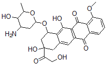 CAS#: 71800-89-0， (8S,10S)-10-(3-Amino-2,3,6-Trideoxy-alpha-L-Lyxo-Hexopyranosyl)Oxy-7,8,9,10-Tetrahydro-8,11-Dihydroxy-8-(Hydroxyacetyl)-1-Methoxy-5,12-Naphthacenedione