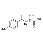 structure of CAS# 71821-98-2, 2,2-Dimethyl-4-(4-methylphenyl)-4-oxobutanoic acid;2,2-Dimethyl-4-(4-methylphenyl)-4-oxobutyric acid;α,α,4-Trimethyl-γ-oxobenzenebutanoic acid