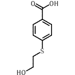 结构式 CAS# 7184-99-8, 4-[(2-羟基乙基)硫基]苯甲酸