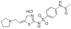 CAS#: 71933-34-1， N-(4-(((5-(2-(Pyrrolidin-1-Yl)Ethylidene)-4,5-Dihydro-2-Thiazolyl)Amino)Sulfonyl)Phenyl)-Acetamide Hydrochloride