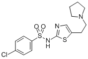 CAS#: 71933-37-4， 4-Chloro-N-(5-(2-(1-Pyrrolidinyl)Ethyl)-2-Thiazolyl)Benzenesulfonamide