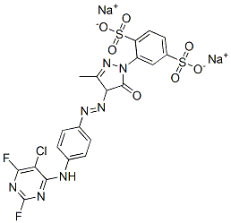CAS#: 72139-22-1， Disodium 2-[4-[4-[(5-Chloro-2,6-Difluoropyrimidin-4-Yl)Amino]Phenyl]Diazenyl-3-Methyl-5-Oxo-4H-Pyrazol-1-Yl]Benzene-1,4-Disulfonate