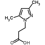 structure of CAS# 72145-01-8, 3-(3,5-Dimethyl-1H-pyrazol-1-yl)propanoic acid;3-(3,5-DIMETHYL-1H-PYRAZOL-1-YL)PROPANOICACID;3-(3,5-Dimethylpyrazol-1-yl)-propanoic acid;3-(3,5-Dimethyl-pyrazol-1-yl)-propionic acid