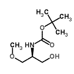 structure of CAS# 721927-59-9, tert-butyl N-[(1S)-1-(hydroxymethyl)-2-methoxy-ethyl]carbamate;(S)-tert-butyl 1-hydroxy-3-methoxypropan-2-ylcarbamate;N-Boc-(S)-2-amino-3-methoxy-1-propanol