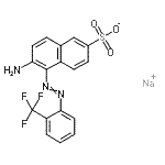 CAS 登录号：72207-97-7， 钠6-氨基-5-{[2-(三氟甲基)苯基]偶氮}-2-萘磺酸酯