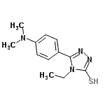 structure of CAS# 724749-06-8, 5-[4-(Dimethylamino)phenyl]-4-ethyl-4H-1,2,4-triazole-3-thiol;5-[4-(dimethylamino)phenyl]-4-ethyl-1,2,4-triazole-3-thiol;5-[4-(Dim<wbr>ethylamin<wbr>o)phenyl]<wbr>-4-ethyl-<wbr>4H-1,2,4-<wbr>triazole-<wbr>3-thiol;MFCD04058984