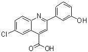 structure of CAS# 724749-33-1, 6-Chloro-2-(3-hydroxyphenyl)-4-quinolinecarboxylic acid;4-quinolinecarboxylic acid, 6-chloro-2-(3-hydroxyphenyl);6-Chloro-2-(3-hydroxyphenyl)quinoline-4-carboxylic acid;MFCD03421935