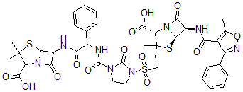 CAS#: 72539-76-5， (2S,5R,6R)-3,3-Dimethyl-6-[(5-Methyl-3-Phenyl1,2-Oxazole-4-Carbonyl)Amino]-7-Oxo-4-Thia-1-Azabicyclo[3.2.0]Heptane-2-Carboxylic Acid, 3,3-Dimethyl-6-[[2-[(3-Methylsulfonyl-2-Oxoimidazolidine-1-Carbonyl)Amino]-2-Phenylacetyl]Amino]-7-Oxo-4-Thia-1-Azabicyclo[3.2.0]Heptane-2-Carboxylic Acid