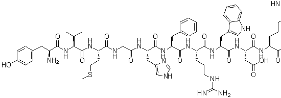CAS#: 72629-65-3， L-Tyrosyl-L-valyl-L-methionylglycyl-L-histidyl-L-phenylalanyl-L-arginyl-L-tryptophyl-L-alpha-aspartyl-L-arginyl-L-phenylalaninamide