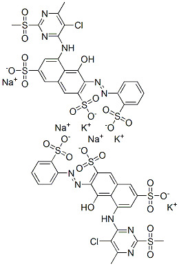 CAS#: 72639-36-2， Dipotassium Sodium (3Z)-5-[(5-Chloro-6-Methyl-2-Methylsulfonylpyrimidin-4-Yl)Amino]-4-Oxo-3-[(2-Sulfonatophenyl)Hydrazinylidene]Naphthalene-2,7-Disulfonate