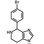 structure of CAS# 7271-11-6, 4-(4-Bromophenyl)-4,5,6,7-tetrahydro-3H-imidazo[4,5-c]pyridine;########;4-(4-brom<wbr>ophenyl)-<wbr>4,5,6,7-t<wbr>etrahydro<wbr>-3H-imida<wbr>zo[4,5-c]<wbr>pyridine;4-(4-Brom<wbr>o-phenyl)<wbr>-4,5,6,7-<wbr>tetrahydr<wbr>o-3H-imid<wbr>azo[4,5-c<wbr>]pyridine