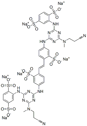 CAS#: 72727-73-2， 2,2'-[1,2-Ethenediylbis[(3-Sulfo-4,1-Phenylene)Imino[6-[(2-Cyanoethyl)Methylamino]-1,3,5-Triazine-4,2-Diyl]Imino]]Bis-1,4-Benzenedisulfonic Acid Sodium Salt (1:6)