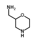 structure of CAS# 72784-47-5, 1-(2-Morpholinyl)methanamine;(Morpholin-2-yl)methylamine;1-Morpholin-2-ylmethanamine;2-(Aminomethyl)morpholine