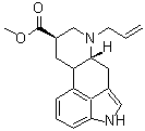 结构式 CAS# 72821-79-5, (8beta)-6-烯丙基麦角灵-8-羧酸甲酯